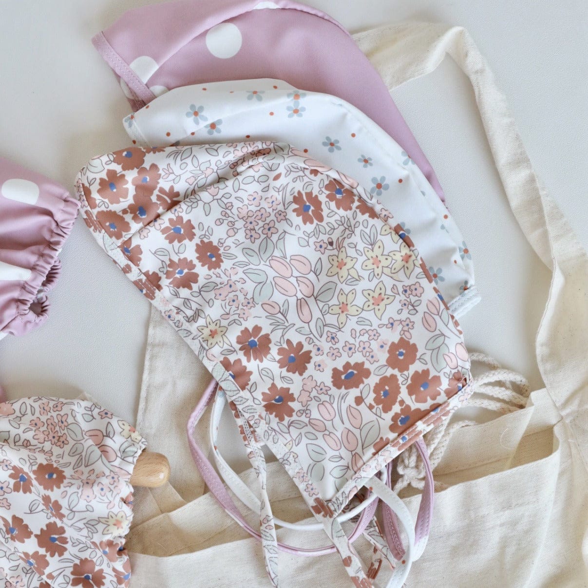 ベビー用水着 ガールズ水着 半袖パフスリーブワンピーススイムウェア ラッシュガード【mh0009287】