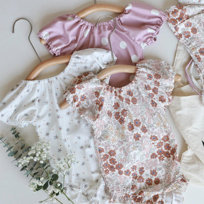 ベビー用水着 ガールズ水着 半袖パフスリーブワンピーススイムウェア ラッシュガード【mh0009287】