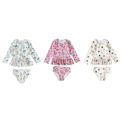 ベビー用水着 ガールズ水着 長袖セパレートスイムウェア ラッシュガード【mh0009288】