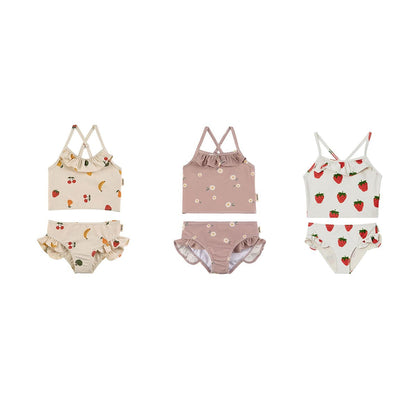 ベビー用水着 ガールズ水着 キャミソールセパレートビキニスイムウェア ラッシュガード【mh0009289】