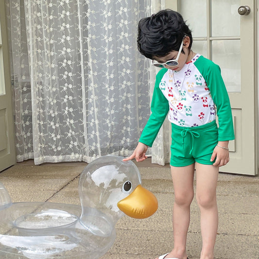 ベビー用水着 ボーイズ水着 長袖セパレートスイムウェア ラッシュガード【mh0009291】