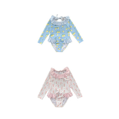 ベビー用水着 ガールズ水着 長袖ワンピーススイムウェア ラッシュガード【mh0009292】