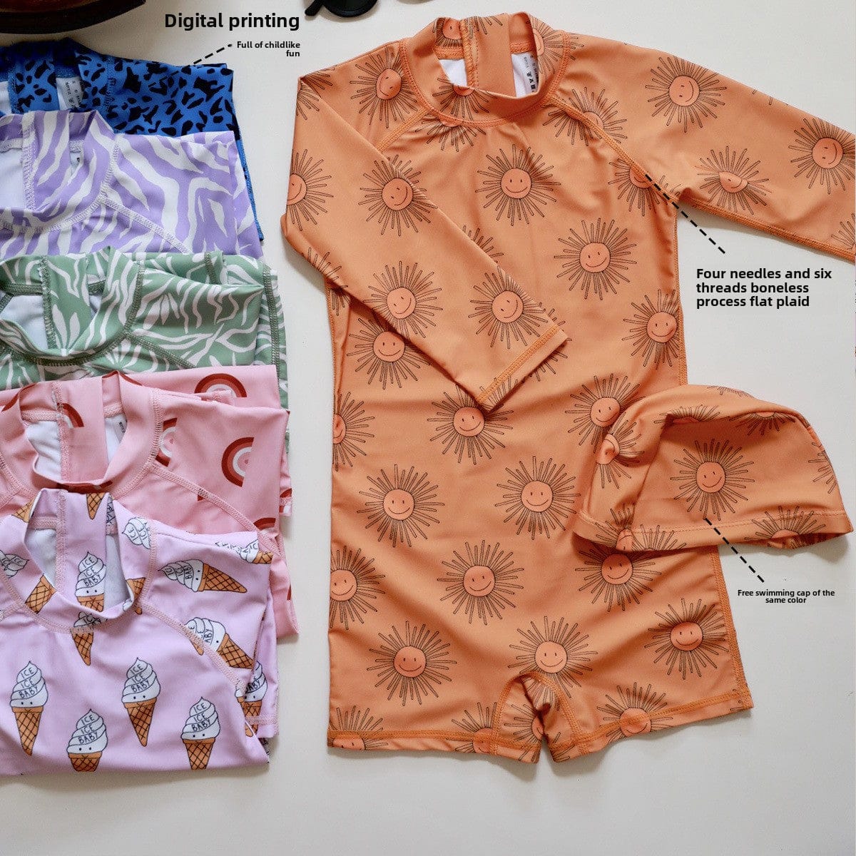 ベビー用水着 ボーイズガールズ水着 長袖つなぎスイムウェア ラッシュガード【mh0009293】