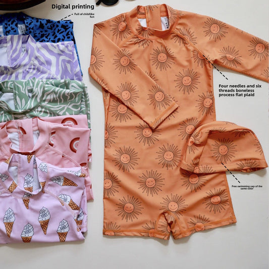 ベビー用水着 ボーイズガールズ水着 長袖つなぎスイムウェア ラッシュガード【mh0009293】