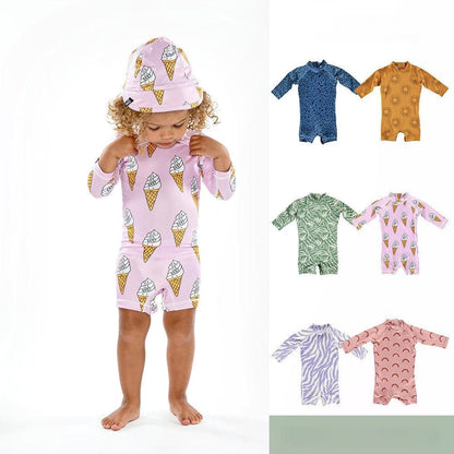 ベビー用水着 ボーイズガールズ水着 長袖つなぎスイムウェア ラッシュガード【mh0009293】