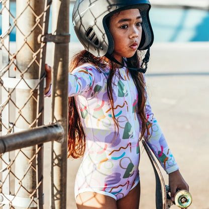 ベビー用水着 ガールズ水着 長袖ワンピーススイムウェア ラッシュガード【mh0009294】