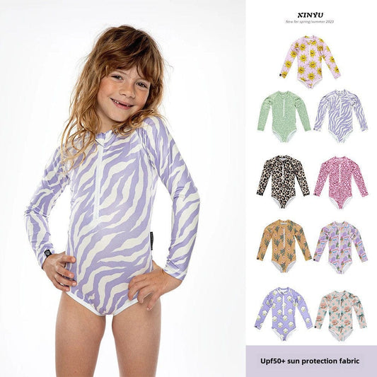 ベビー用水着 ガールズ水着 長袖ワンピーススイムウェア ラッシュガード【mh0009294】