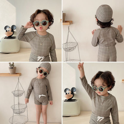 ベビー用水着 ボーイズ水着 長袖セパレートスイムウェア ラッシュガード【mh0009296】