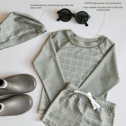 ベビー用水着 ボーイズ水着 長袖セパレートスイムウェア ラッシュガード【mh0009296】