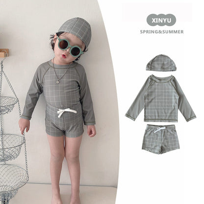 ベビー用水着 ボーイズ水着 長袖セパレートスイムウェア ラッシュガード【mh0009296】