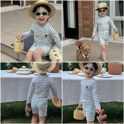 ベビー用水着 ボーイズ水着 長袖セパレートスイムウェア ラッシュガード【mh0009297】