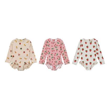 ベビー用水着 ガールズ水着 長袖ワンピーススイムウェア ラッシュガード【mh0009298】