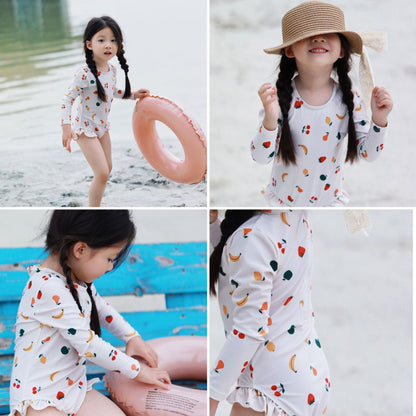 ベビー用水着 ガールズ水着 長袖ワンピーススイムウェア ラッシュガード【mh0009298】