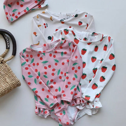 ベビー用水着 ガールズ水着 長袖ワンピーススイムウェア ラッシュガード【mh0009298】