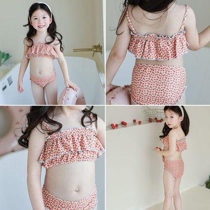 ベビー用水着 ガールズ水着 キャミソールセパレートビキニスイムウェア ラッシュガード【mh0009299】