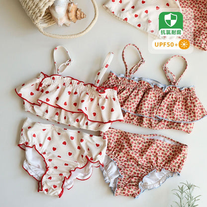 ベビー用水着 ガールズ水着 キャミソールセパレートビキニスイムウェア ラッシュガード【mh0009299】