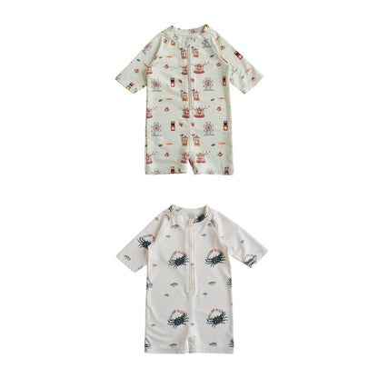 ベビー用水着 ボーイズ水着 半袖つなぎスイムウェア ラッシュガード【mh0009300】