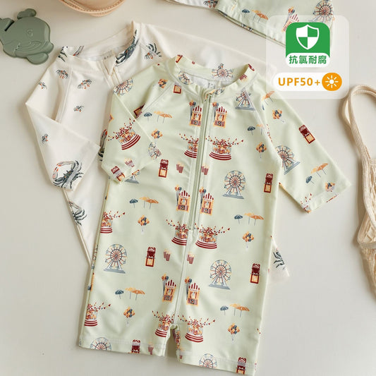 ベビー用水着 ボーイズ水着 半袖つなぎスイムウェア ラッシュガード【mh0009300】