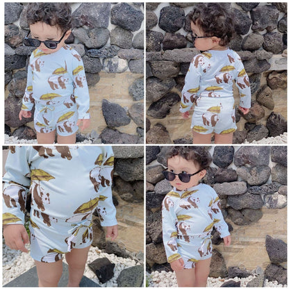 ベビー用水着 ボーイズ水着 長袖セパレートスイムウェア ラッシュガード【mh0009302】