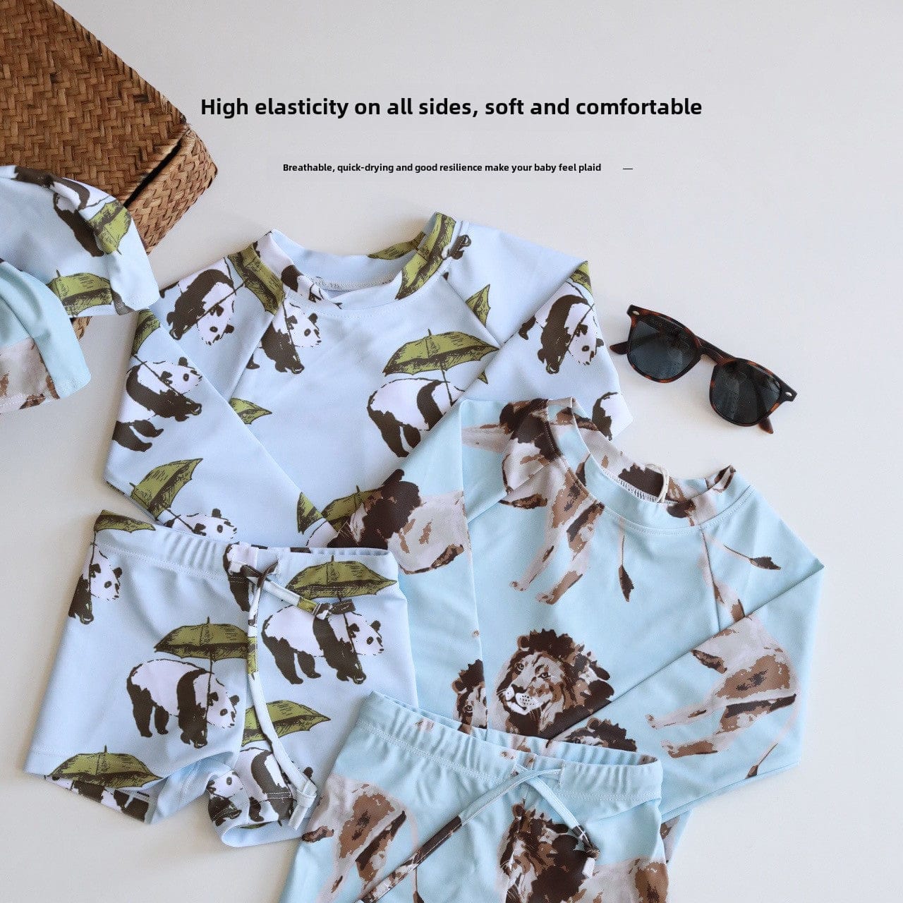 ベビー用水着 ボーイズ水着 長袖セパレートスイムウェア ラッシュガード【mh0009302】