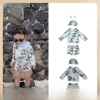 ベビー用水着 ボーイズ水着 長袖セパレートスイムウェア ラッシュガード【mh0009302】