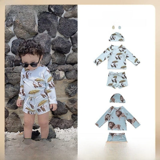 ベビー用水着 ボーイズ水着 長袖セパレートスイムウェア ラッシュガード【mh0009302】