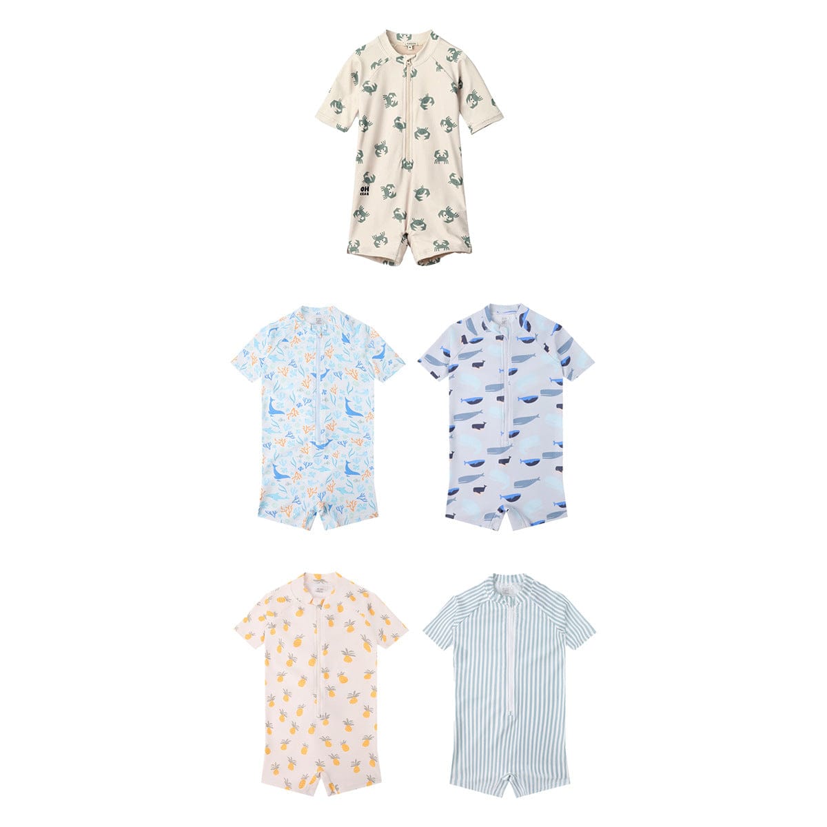 ベビー用水着 ボーイズ水着 半袖つなぎスイムウェア ラッシュガード【mh0009304】