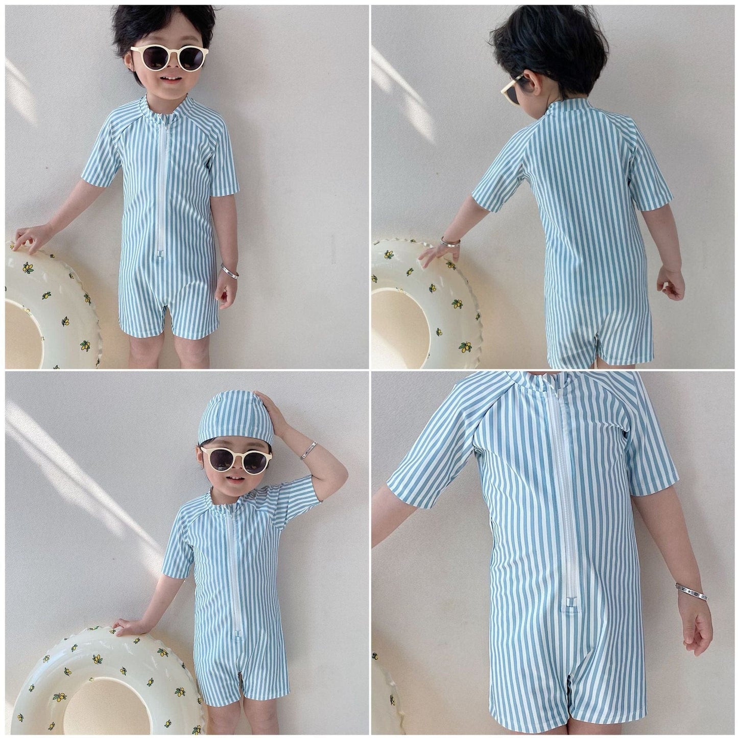 ベビー用水着 ボーイズ水着 半袖つなぎスイムウェア ラッシュガード【mh0009304】