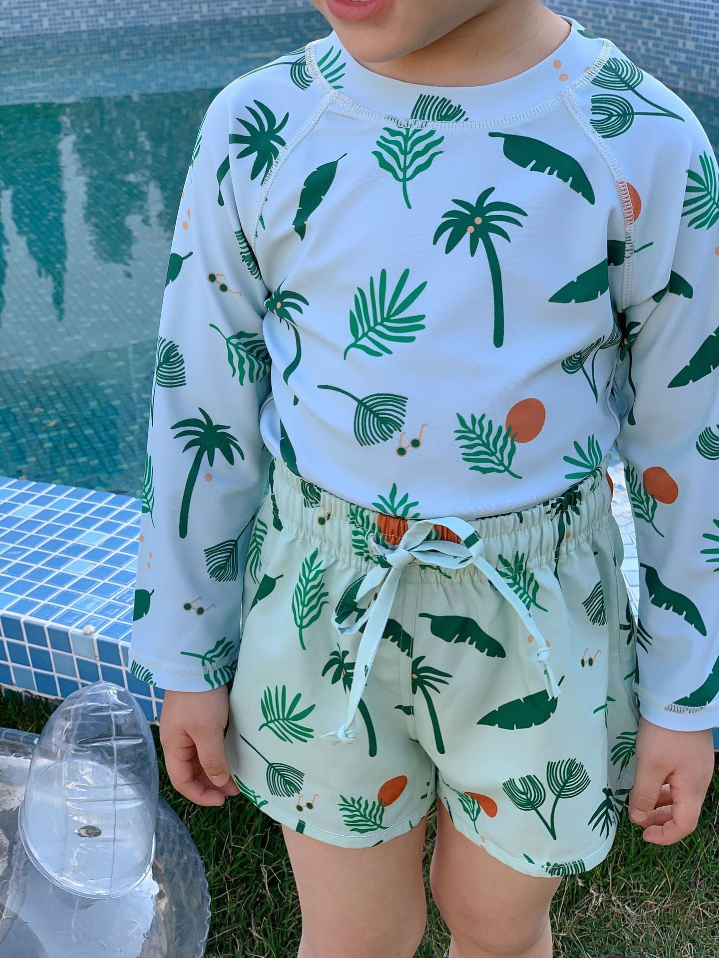 ベビー用水着 ボーイズ水着 長袖セパレートスイムウェア ラッシュガード【mh0009305】