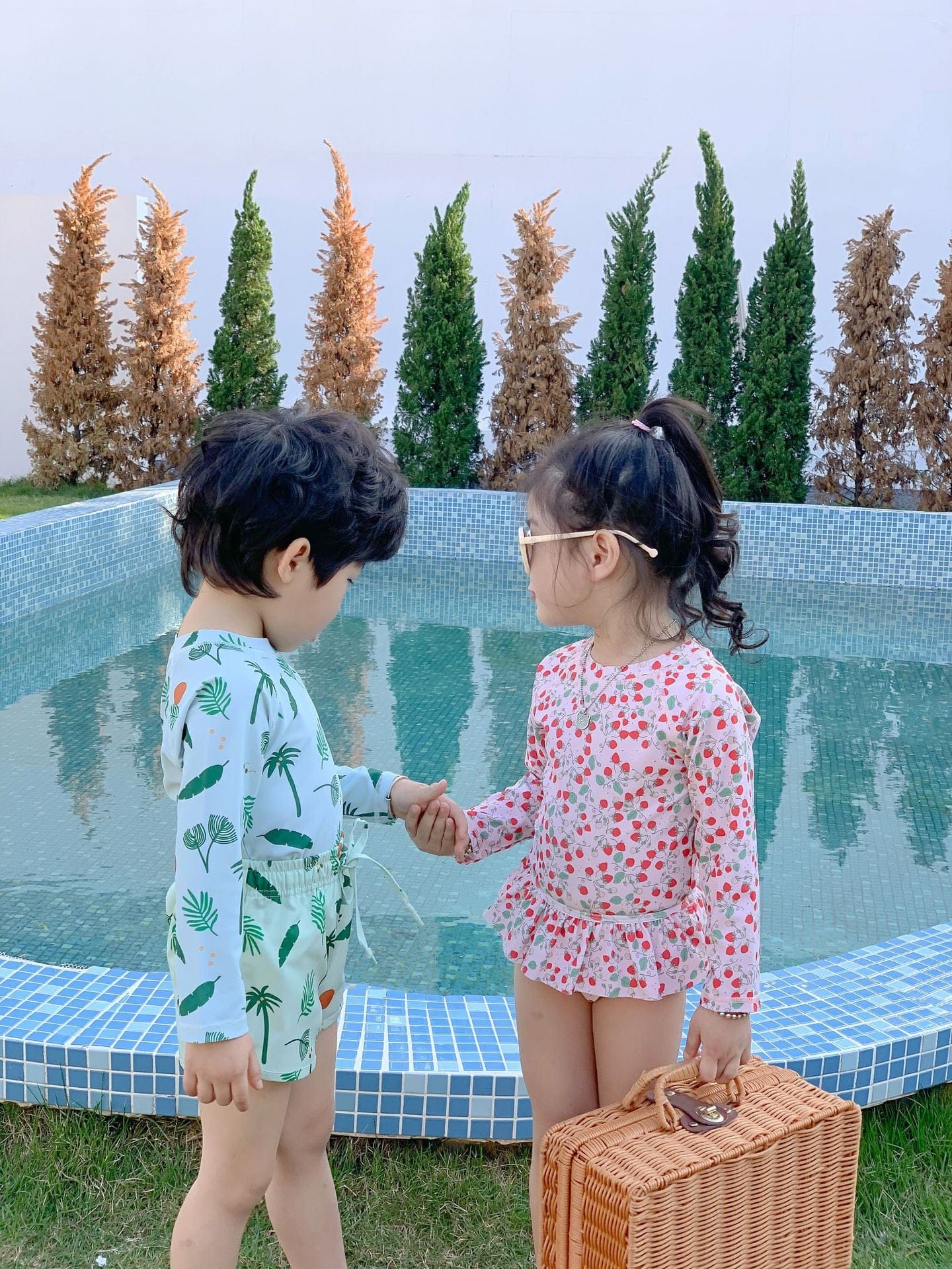 ベビー用水着 ボーイズ水着 長袖セパレートスイムウェア ラッシュガード【mh0009305】