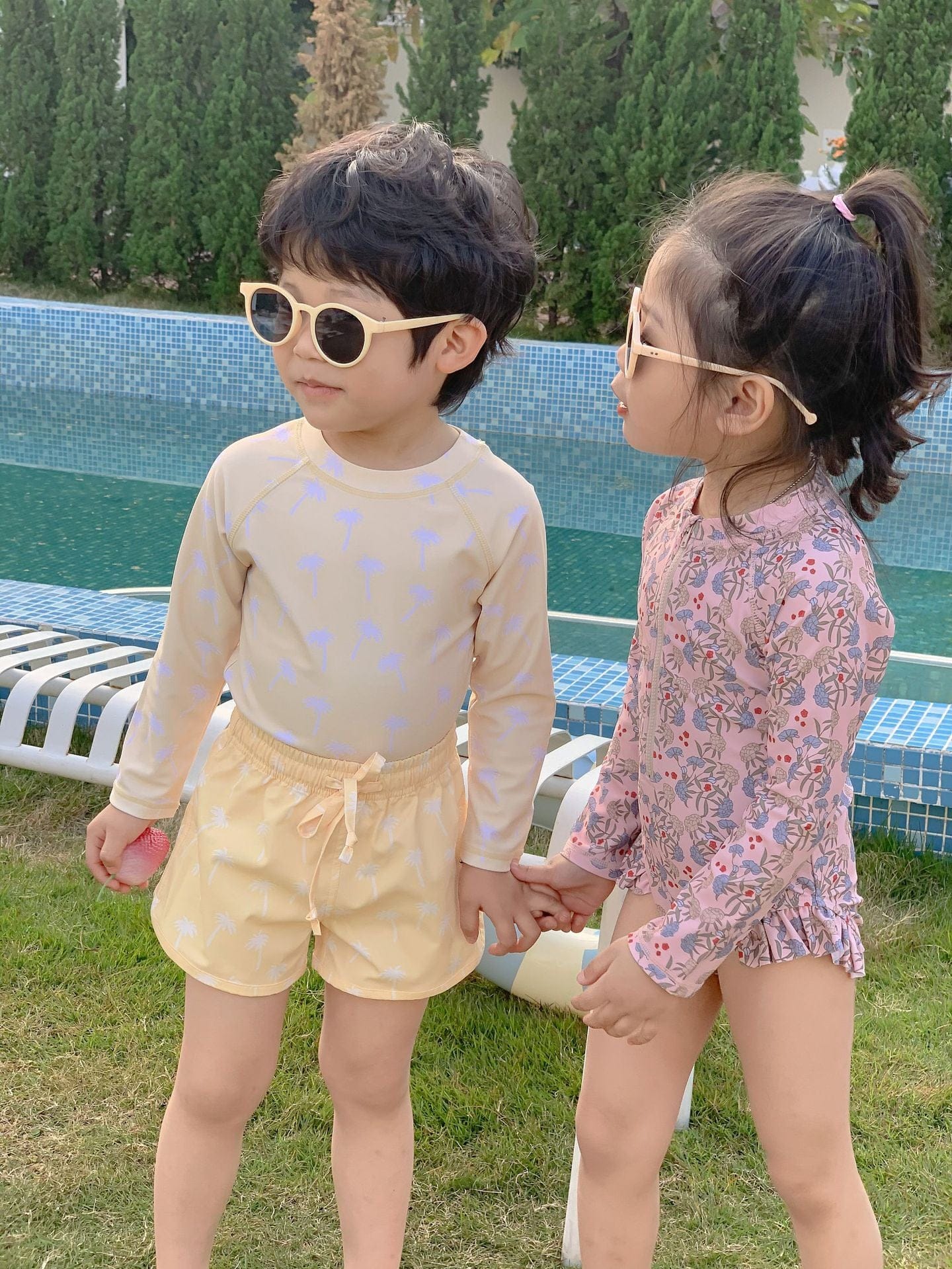 ベビー用水着 ボーイズ水着 長袖セパレートスイムウェア ラッシュガード【mh0009305】