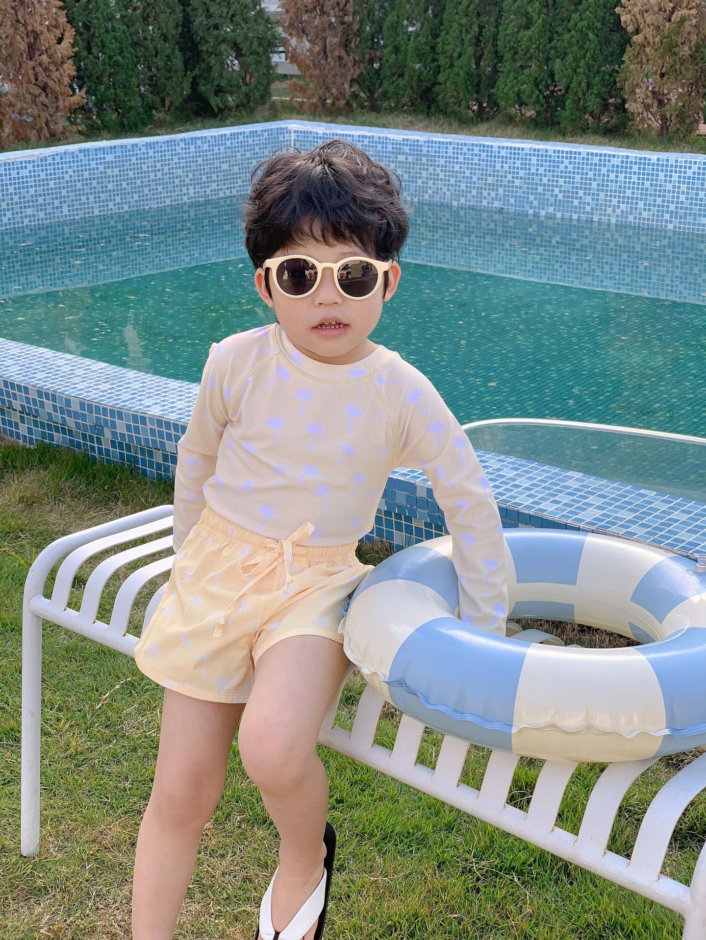 ベビー用水着 ボーイズ水着 長袖セパレートスイムウェア ラッシュガード【mh0009305】