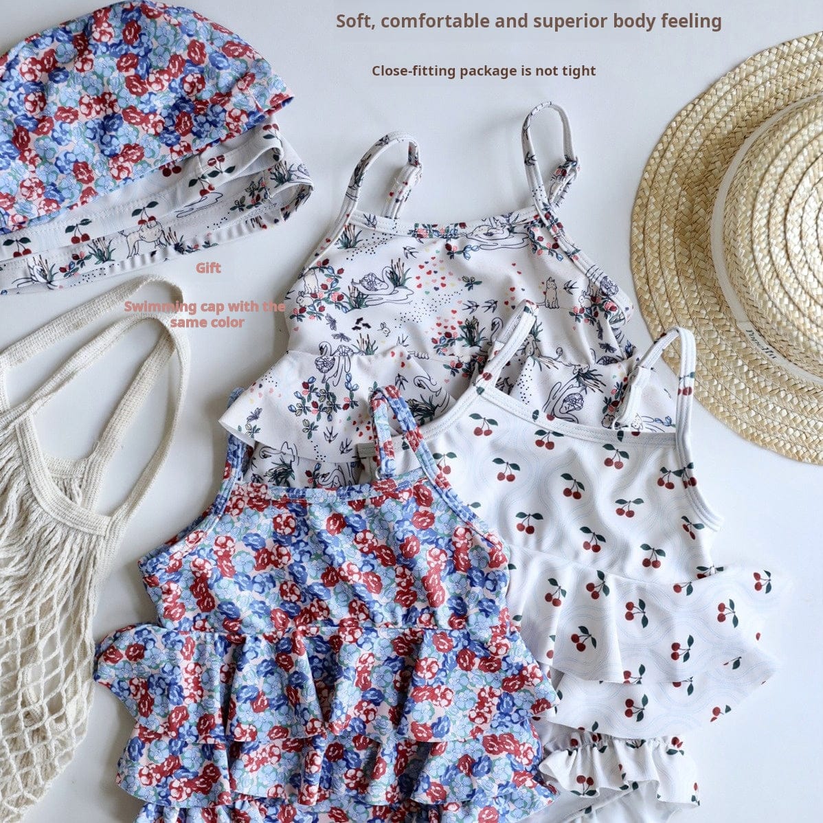 ベビー用水着 ガールズ水着 キャミソールワンピーススイムウェア ラッシュガード【mh0009309】