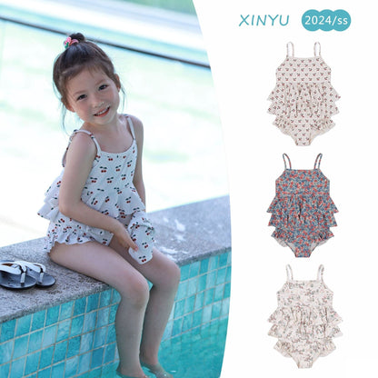 ベビー用水着 ガールズ水着 キャミソールワンピーススイムウェア ラッシュガード【mh0009309】