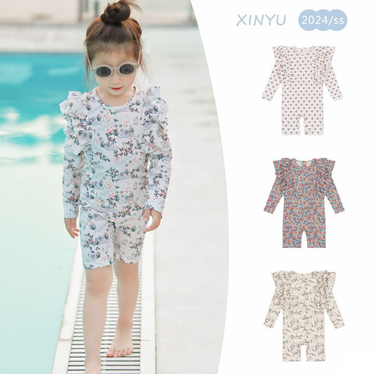 ベビー用水着 ガールズ水着 長袖つなぎスイムウェア ラッシュガード【mh0009310】