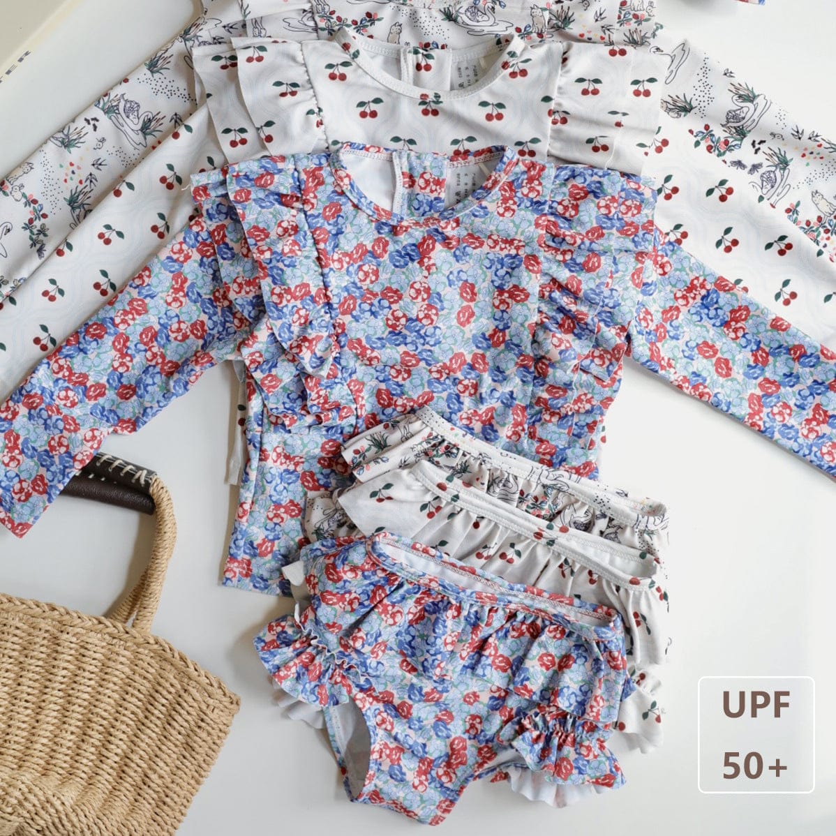 ベビー用水着 ガールズ水着 長袖セパレートスイムウェア ラッシュガード【mh0009311】