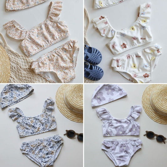 ベビー用水着 ガールズ水着 ノースリーブセパレートビキニスイムウェア ラッシュガード【mh0009314】