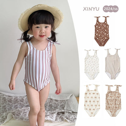 ベビー用水着 ガールズ水着 ノースリーブワンピーススイムウェア ラッシュガード【mh0009315】