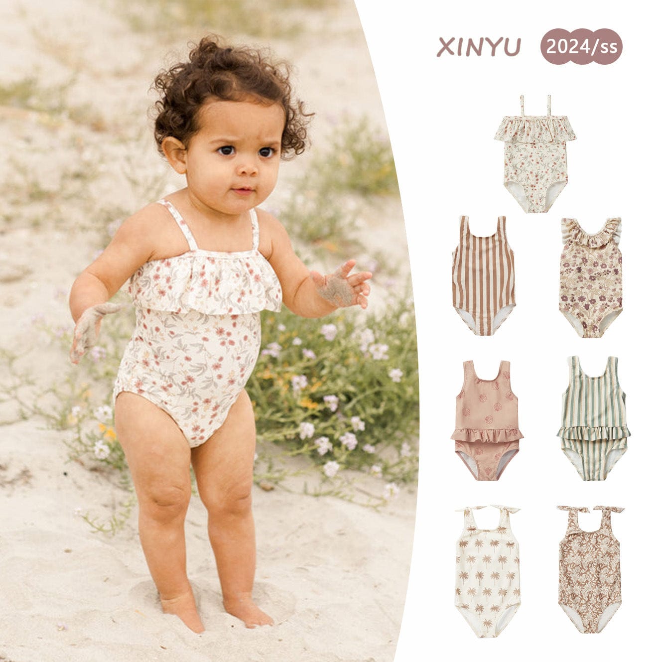 ベビー用水着 ガールズ水着 ノースリーブワンピーススイムウェア ラッシュガード【mh0009316】