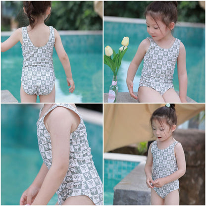 ベビー用水着 ガールズ水着 ノースリーブワンピーススイムウェア ラッシュガード【mh0009317】