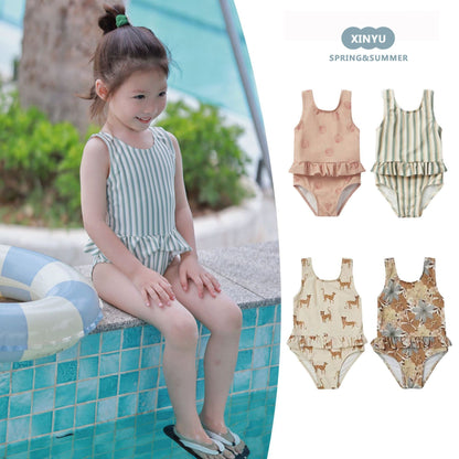 ベビー用水着 ガールズ水着 ノースリーブワンピーススイムウェア ラッシュガード【mh0009318】