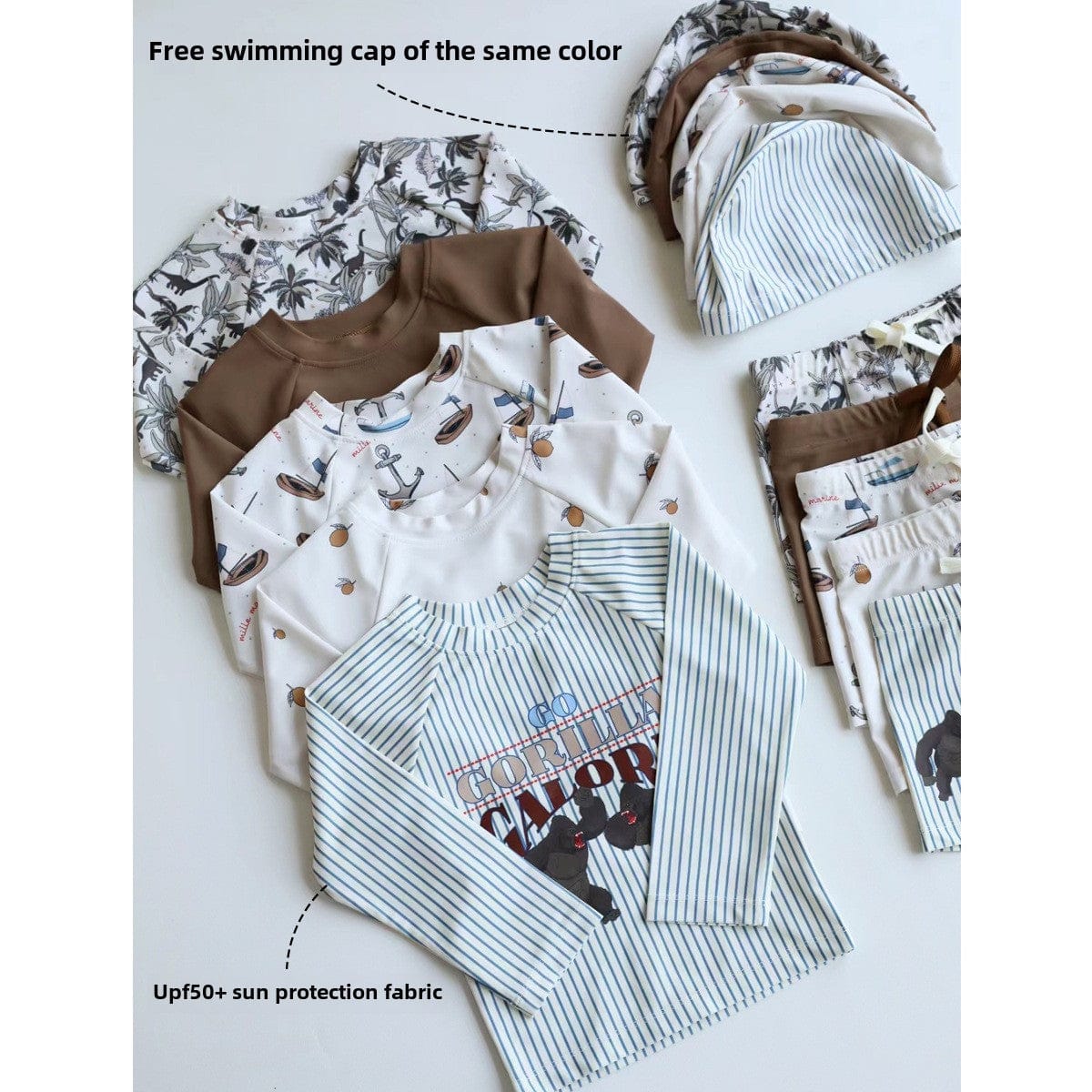 ベビー用水着 ボーイズ水着 長袖セパレートスイムウェア ラッシュガード【mh0009320】