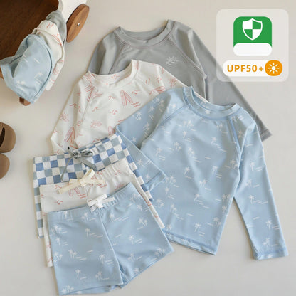 ベビー用水着 ボーイズ水着 長袖セパレートスイムウェア ラッシュガード【mh0009322】