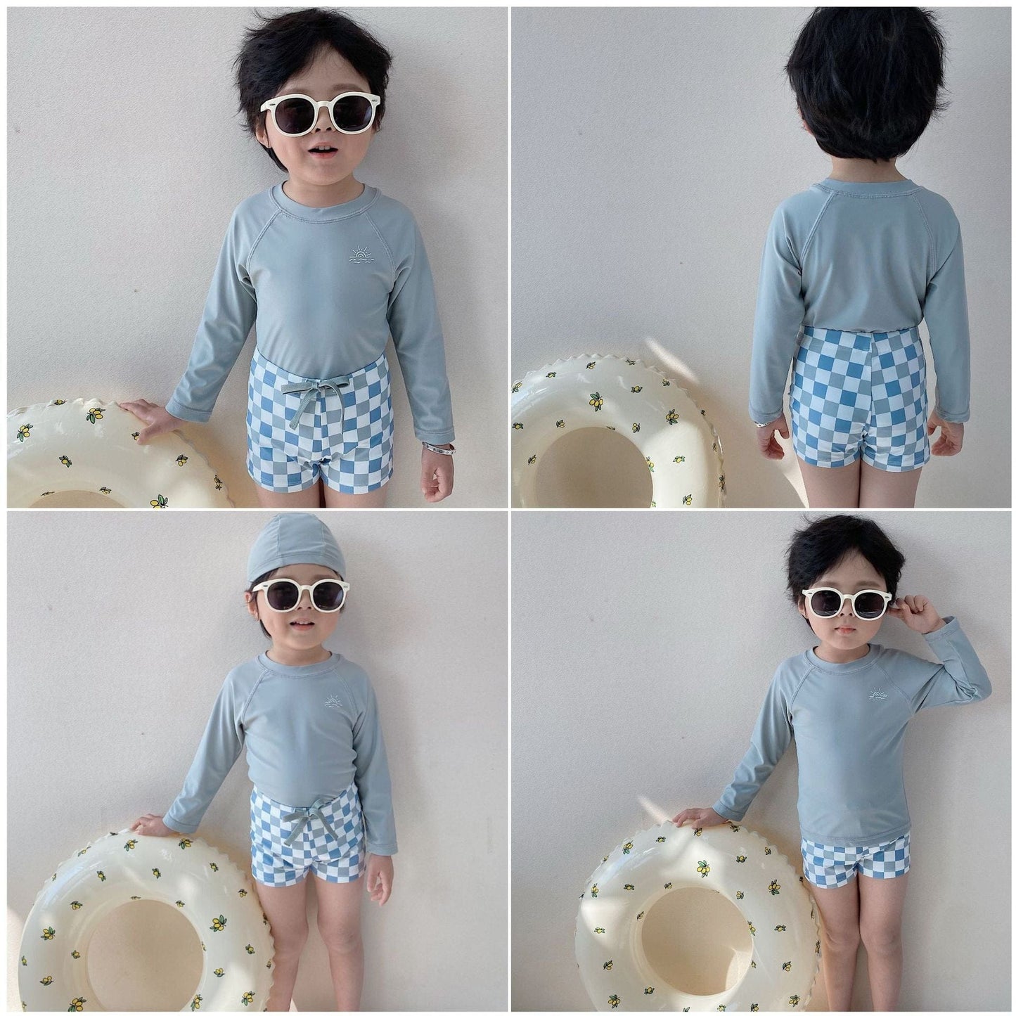 ベビー用水着 ボーイズ水着 長袖セパレートスイムウェア ラッシュガード【mh0009322】