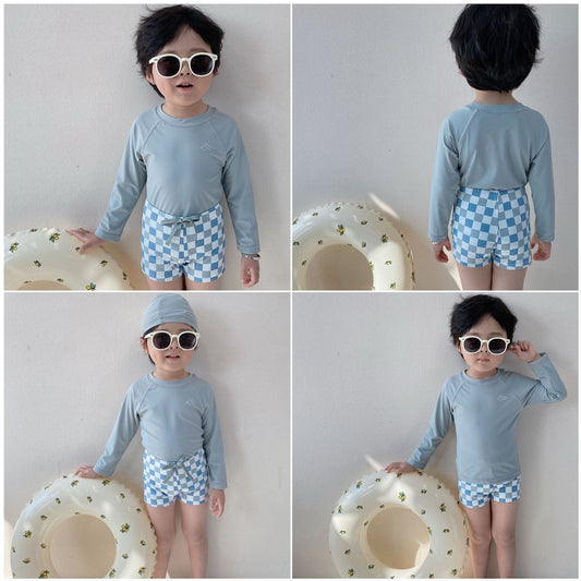 ベビー用水着 ボーイズ水着 長袖セパレートスイムウェア ラッシュガード【mh0009322】