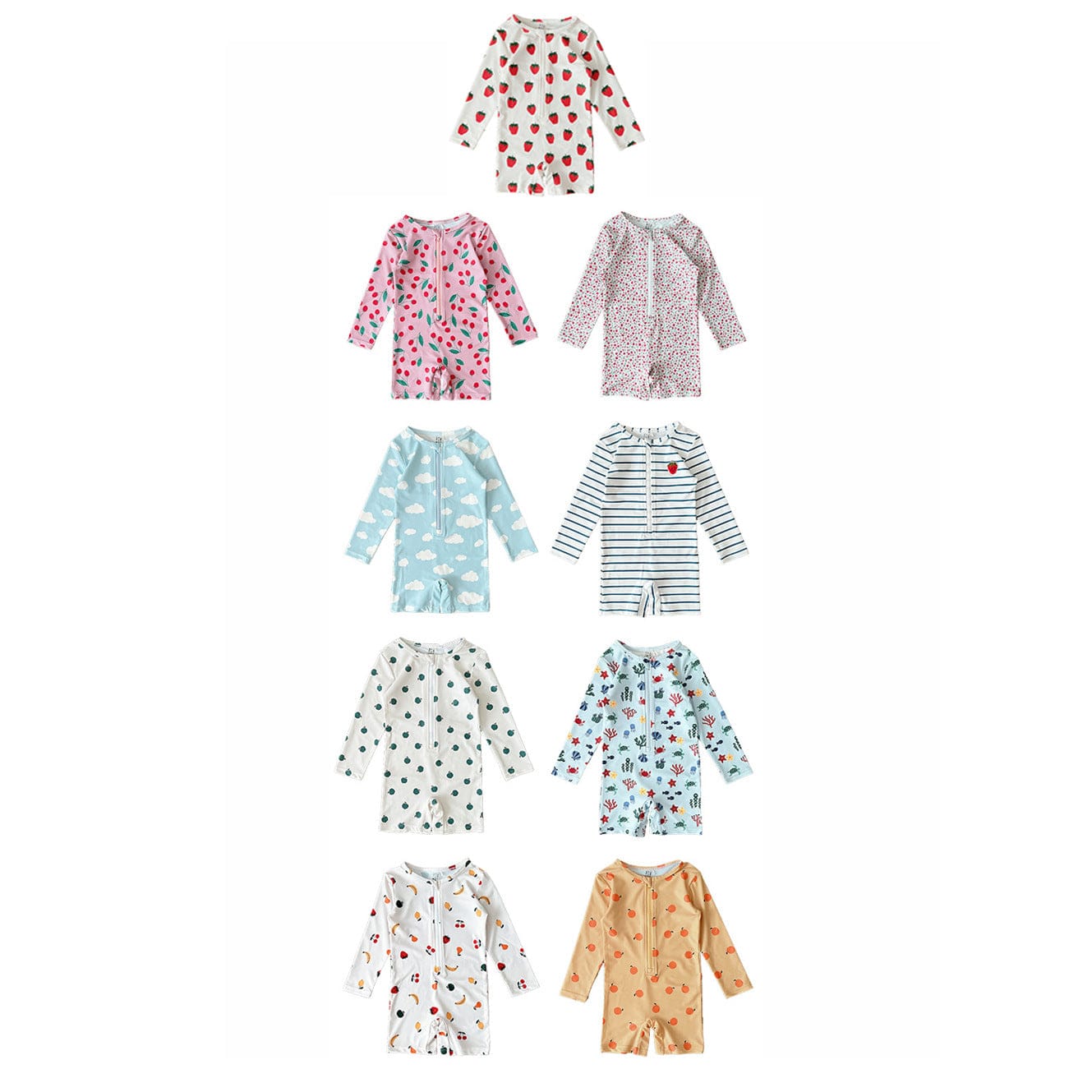 ベビー用水着 ガールズ水着 長袖つなぎスイムウェア ラッシュガード【mh0009323】