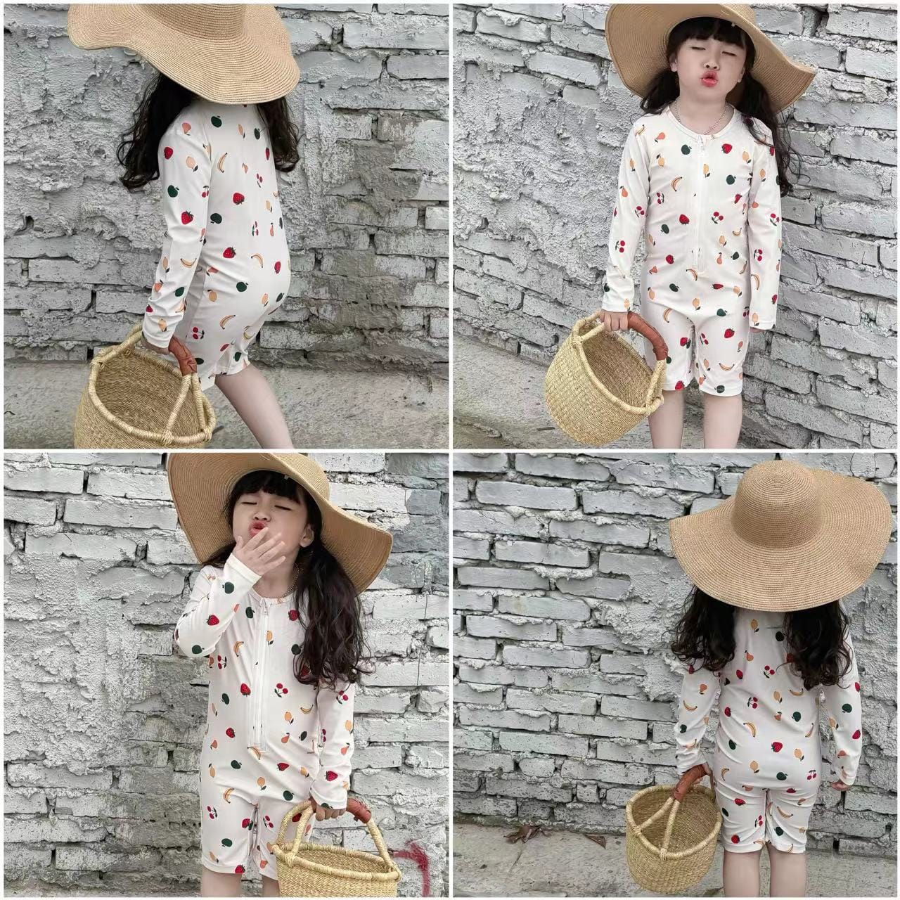 ベビー用水着 ガールズ水着 長袖つなぎスイムウェア ラッシュガード【mh0009323】