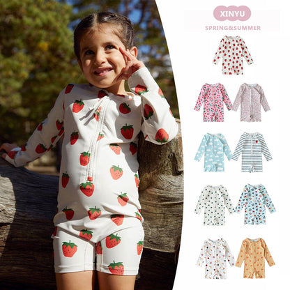 ベビー用水着 ガールズ水着 長袖つなぎスイムウェア ラッシュガード【mh0009323】