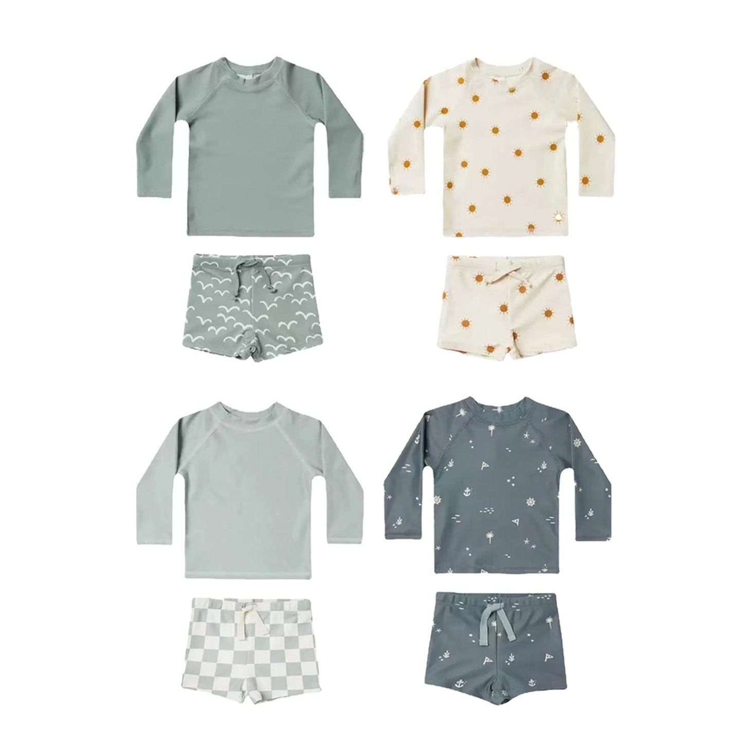 ベビー用水着 ボーイズ水着 長袖セパレートスイムウェア ラッシュガード【mh0009325】