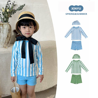 ベビー用水着 ボーイズ水着 長袖セパレートスイムウェア ラッシュガード【mh0009326】